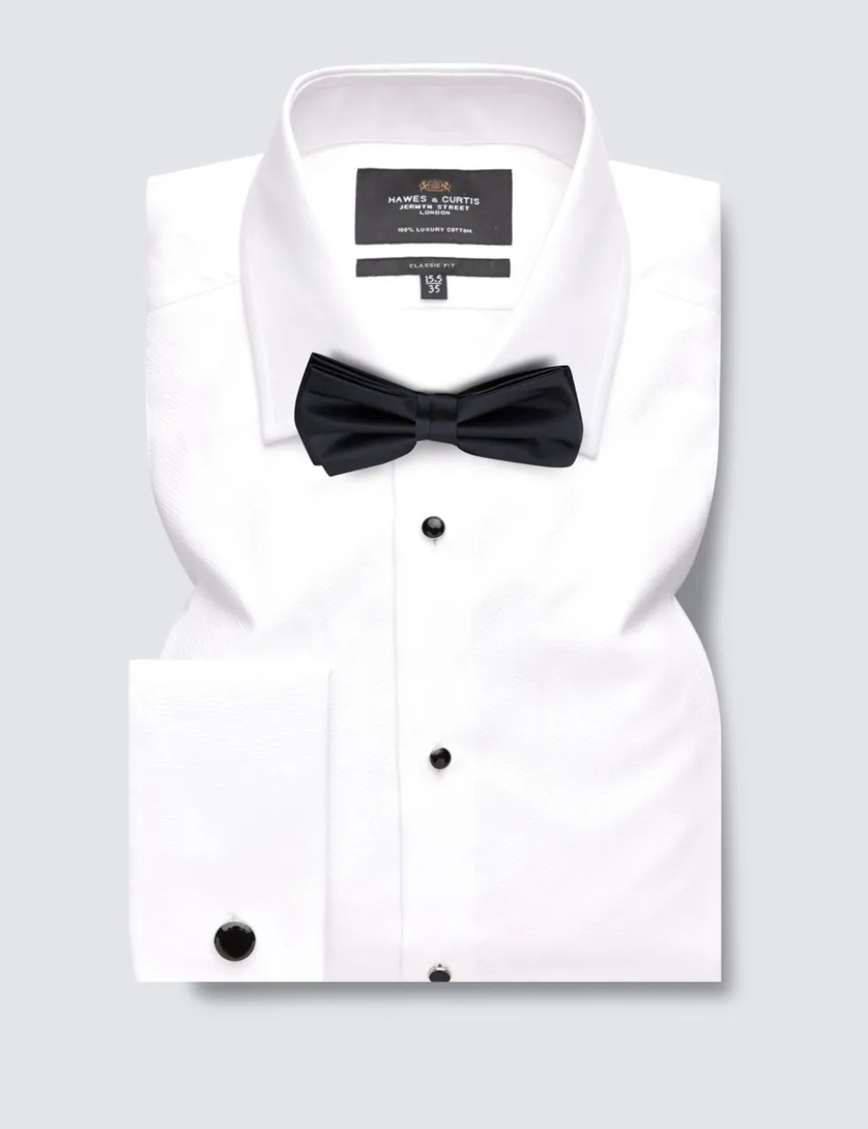 Classic Fit Easy Iron Pure Cotton Textured Dinner Shirt