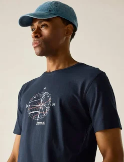 Cline IX Cotton Rich Compass Graphic T-Shirt