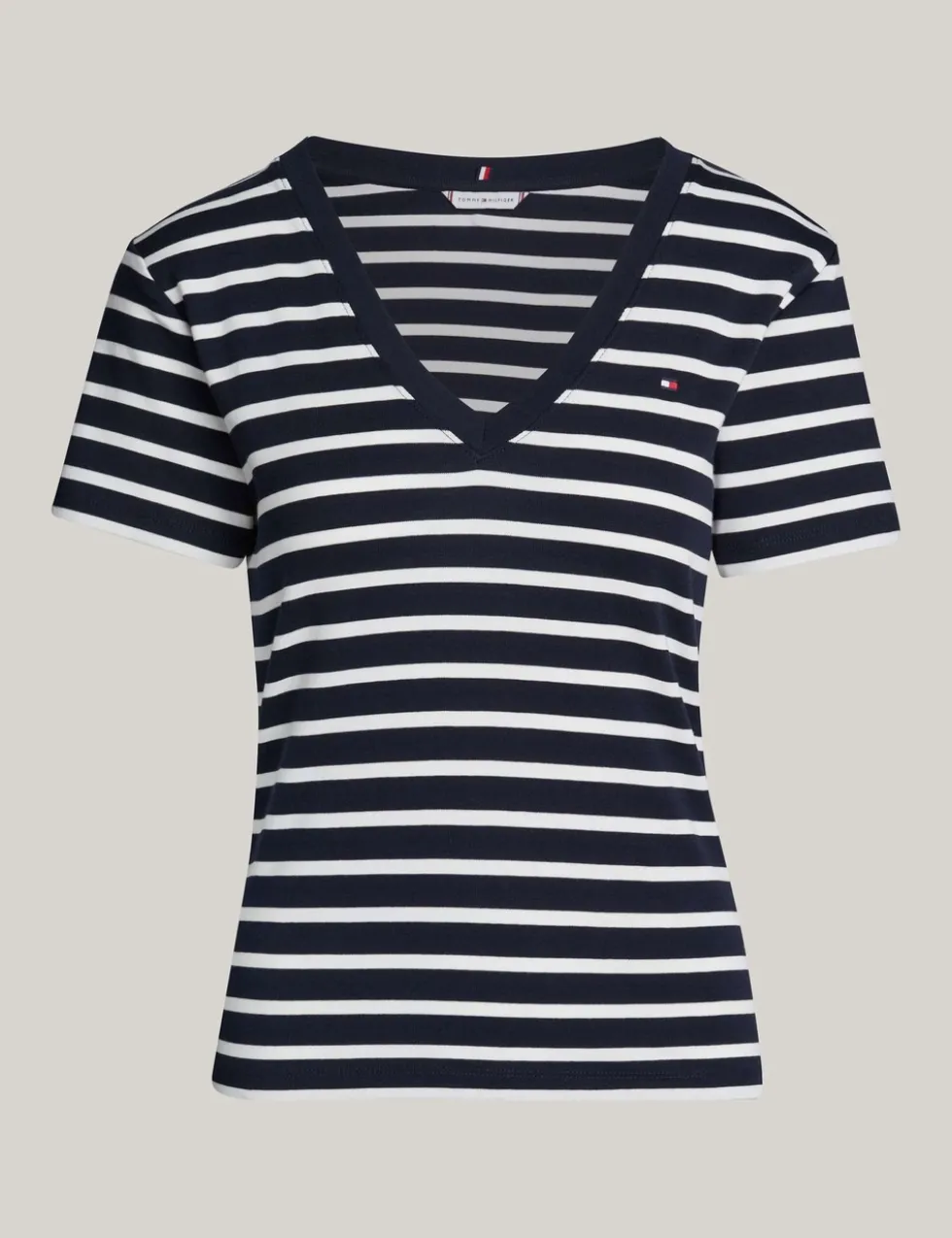 Cody Pure Cotton Striped V-Neck T-Shirt