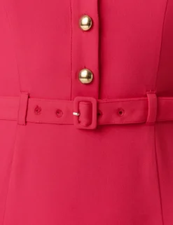 Collared Belted Midi Shirt Dress