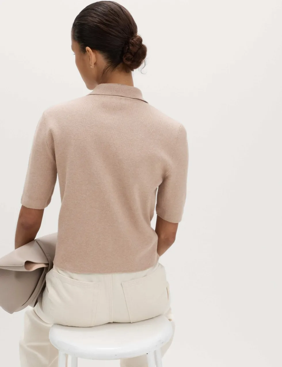 Collared Button Detail Cropped Cardigan
