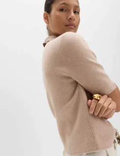 Collared Button Detail Cropped Cardigan