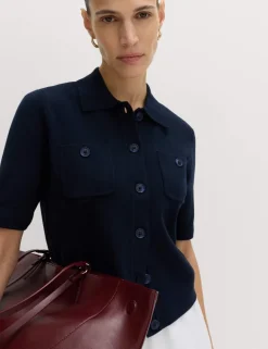 Collared Button Through Cropped Cardigan