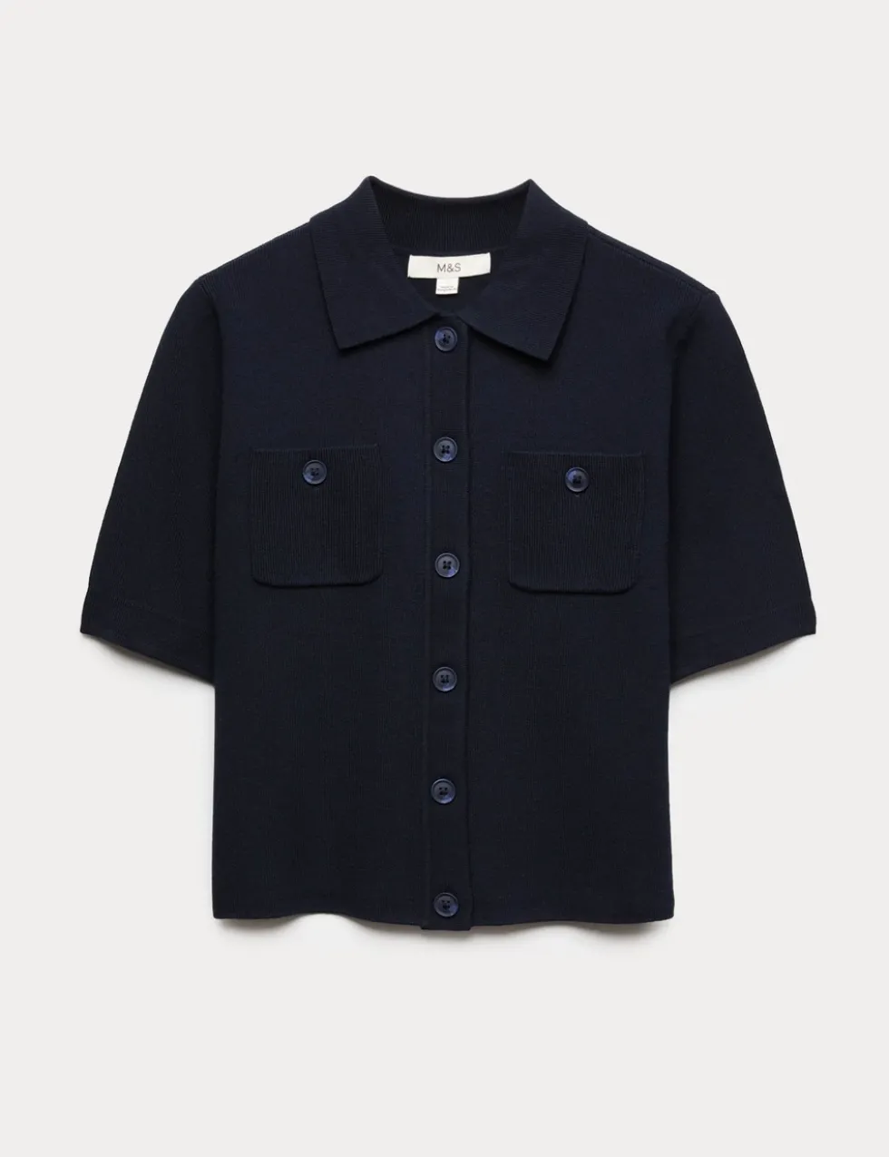 Collared Button Through Cropped Cardigan