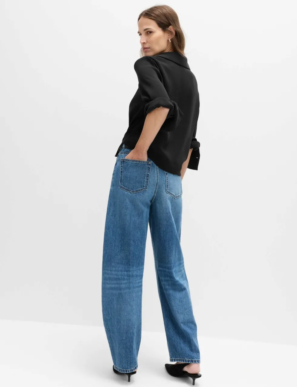 Collared Drape Wrap Shirt