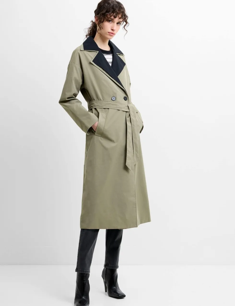 Collared Longline Trench Coat