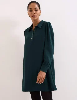 Collared Mini Swing Dress