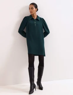 Collared Mini Swing Dress