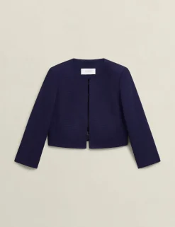 Collarless Cropped Jacket