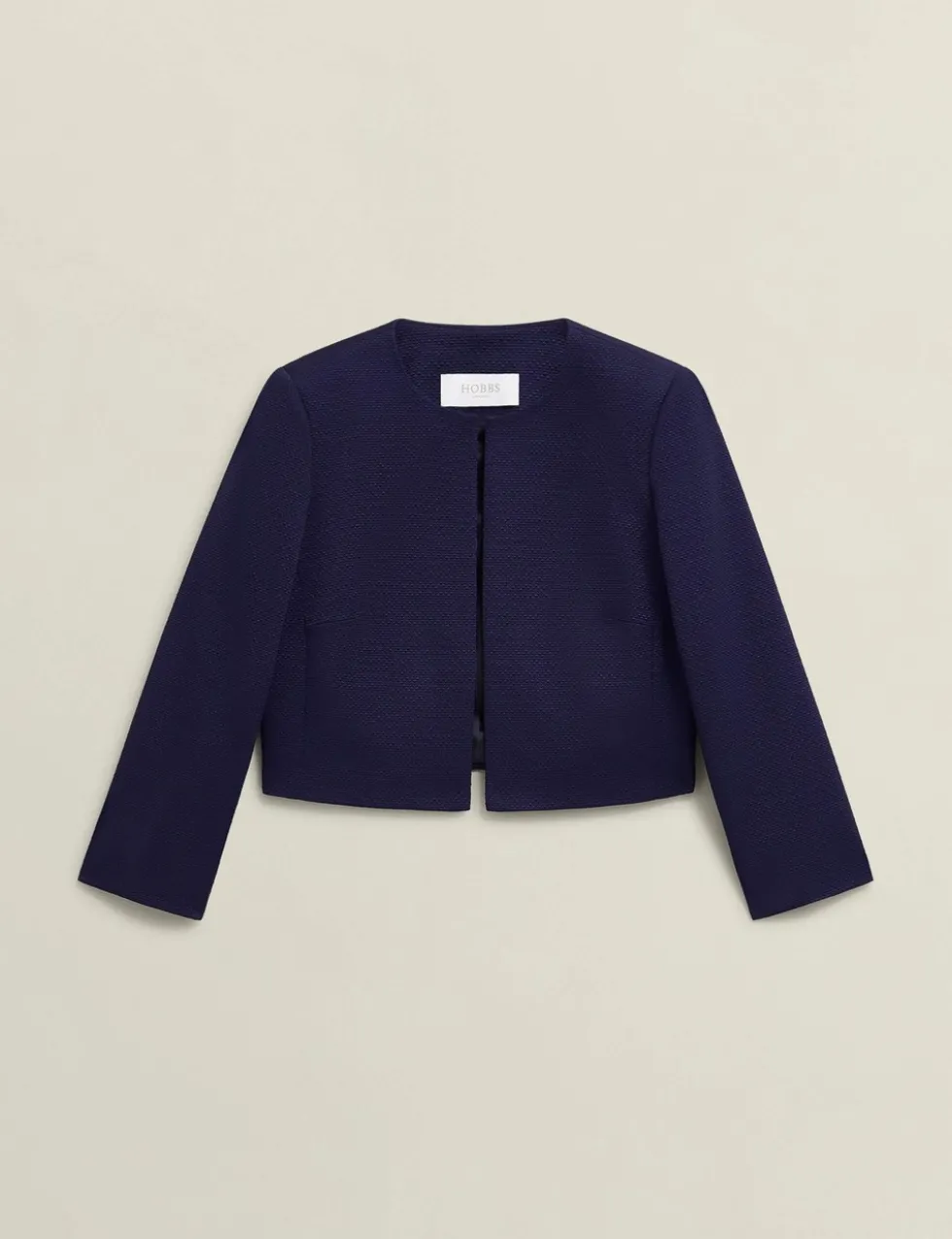 Collarless Cropped Jacket