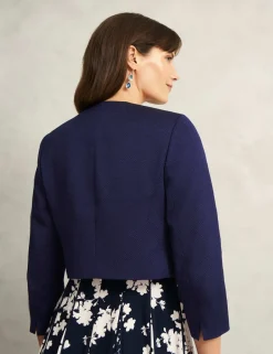 Collarless Cropped Jacket