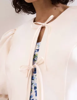 Collarless Cropped Jacket
