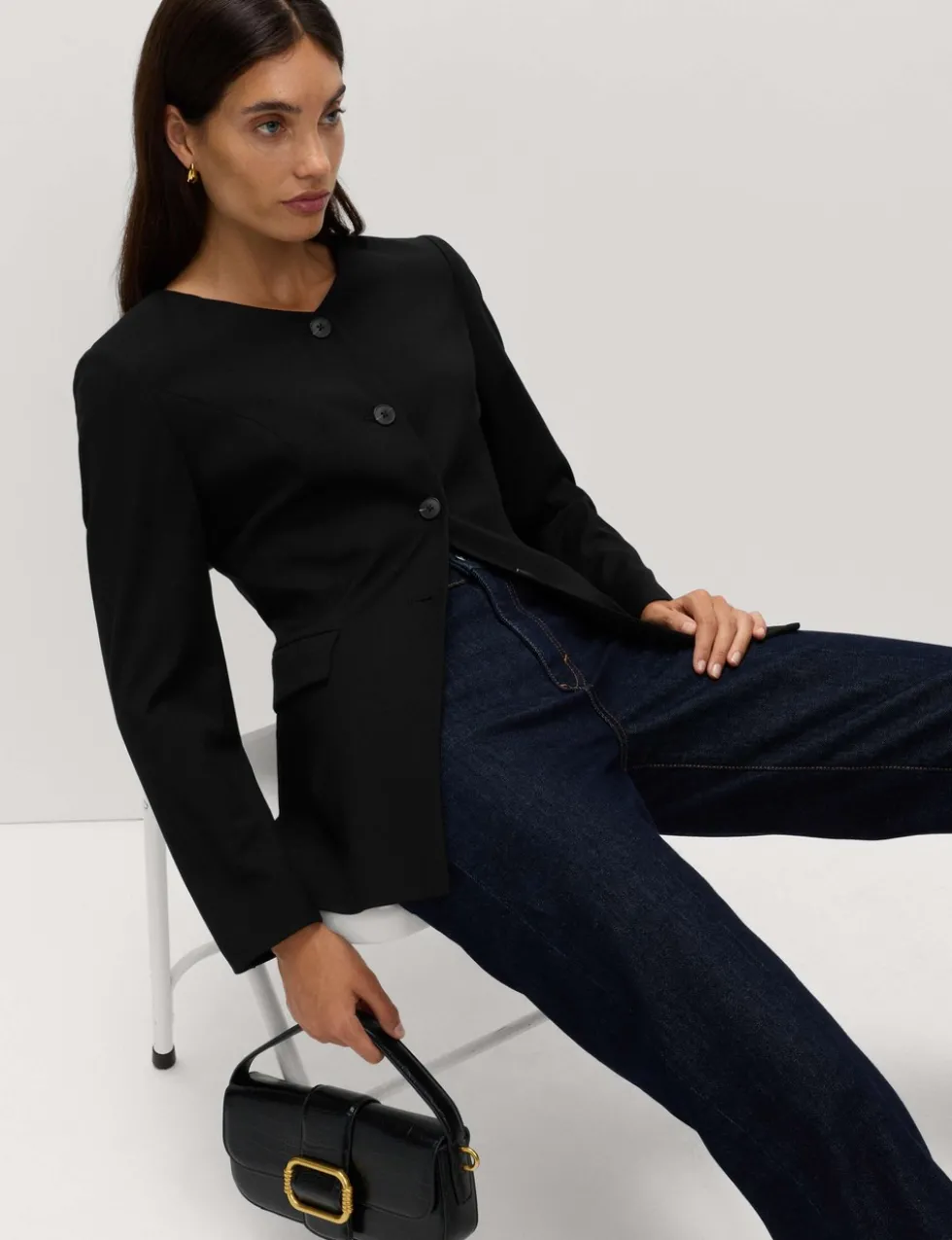 Collarless Jacket