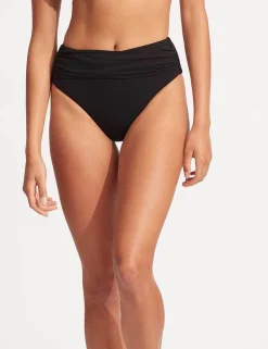 Collective High Waisted High Leg Bikini Bottoms