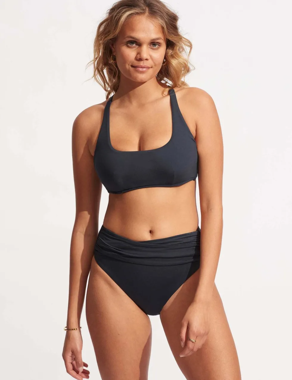 Collective High Waisted High Leg Bikini Bottoms