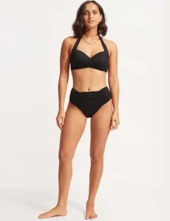 Collective Padded Twist Front Plunge Halterneck Bikini Top