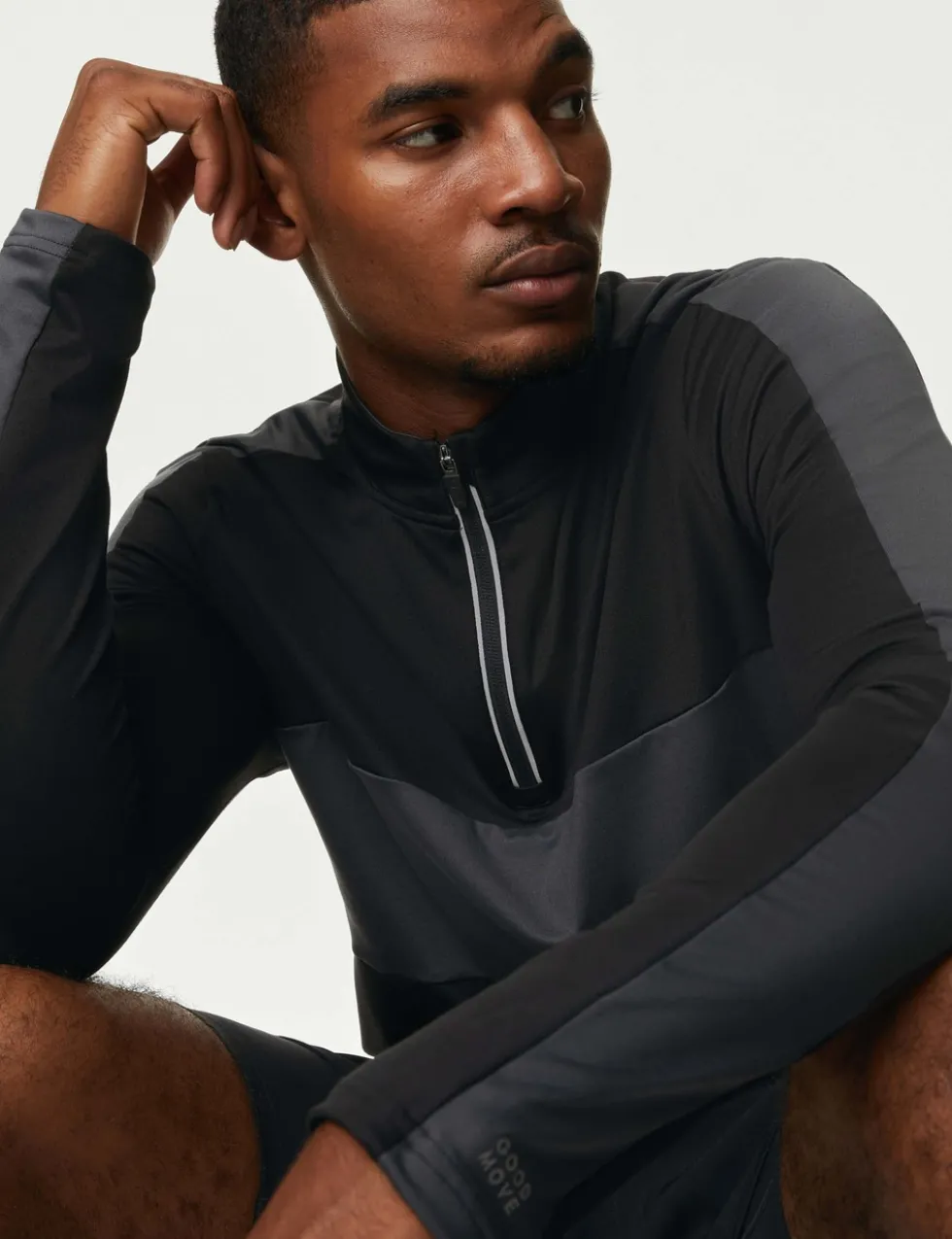 Colour Block Half Zip Top