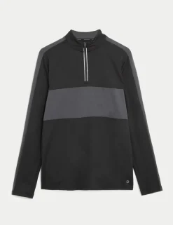 Colour Block Half Zip Top