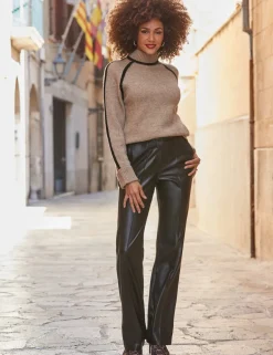 Colour Block High Neck Jumper