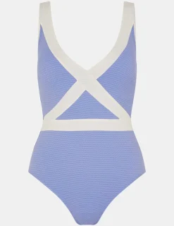Contrast Shaping V-Neck Swimsuit