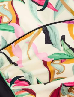 Control Printed Padded Square Neck Swimsuit