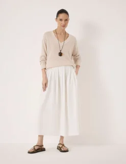 Coralie Linen and Cotton V-Neck Jumper