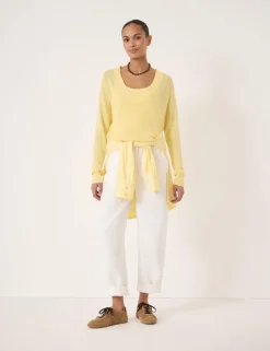 Coralie Linen and Cotton V-Neck Jumper