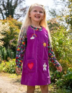 Cord Appliqué Pinafore Dress (2-12 Yrs)