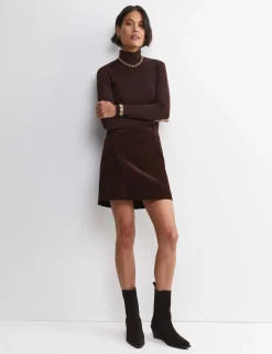 Cord Mini A-Line Skirt