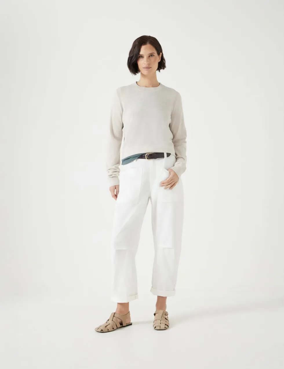 Cordi Cotton Rich Barrel Leg Trousers