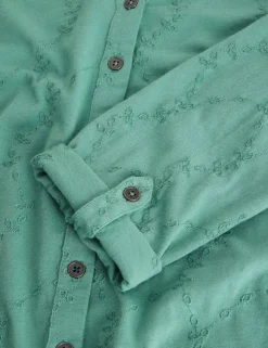 Corduroy Collared Maxi Shirt Dress