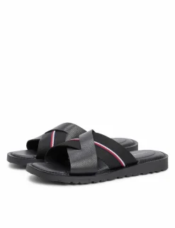 Core Leather Slip On Sandals