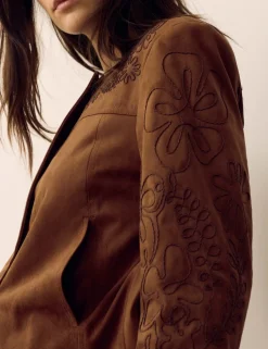 Cornelli Embroidered Suedette Jacket