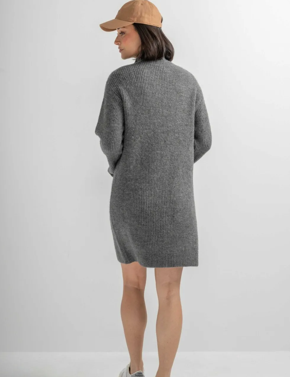 Cosy Ribbed Half-Zip Mini Knitted Dress