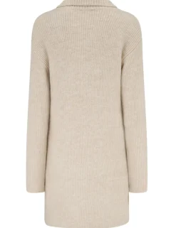 Cosy Ribbed Half-Zip Mini Knitted Dress