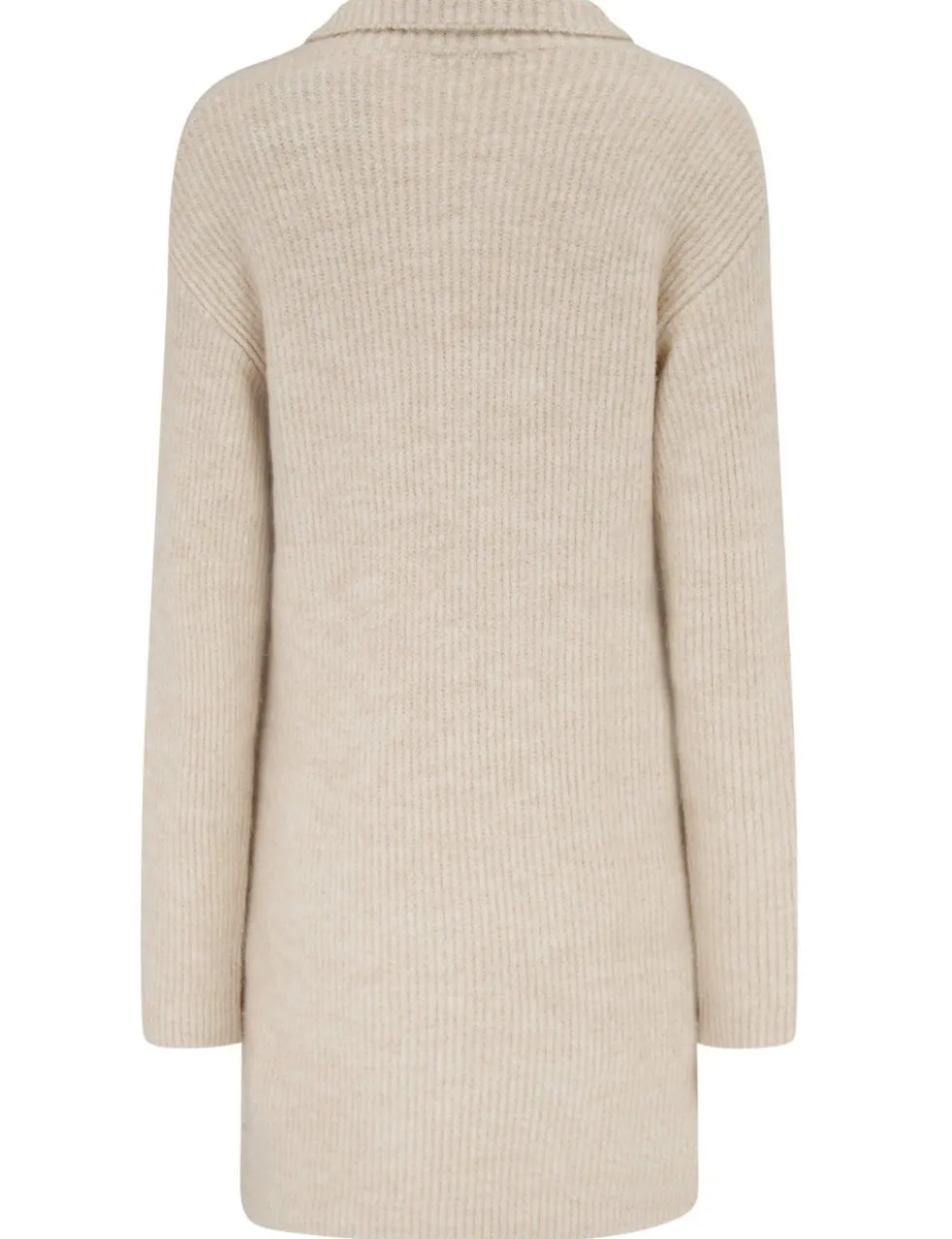 Cosy Ribbed Half-Zip Mini Knitted Dress