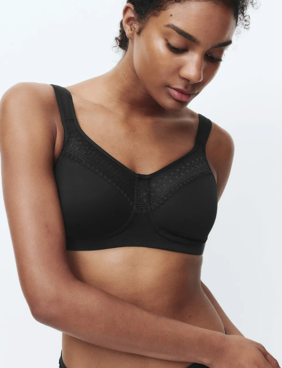 Cotton Blend & Lace Non Wired Total Support Bra B-H