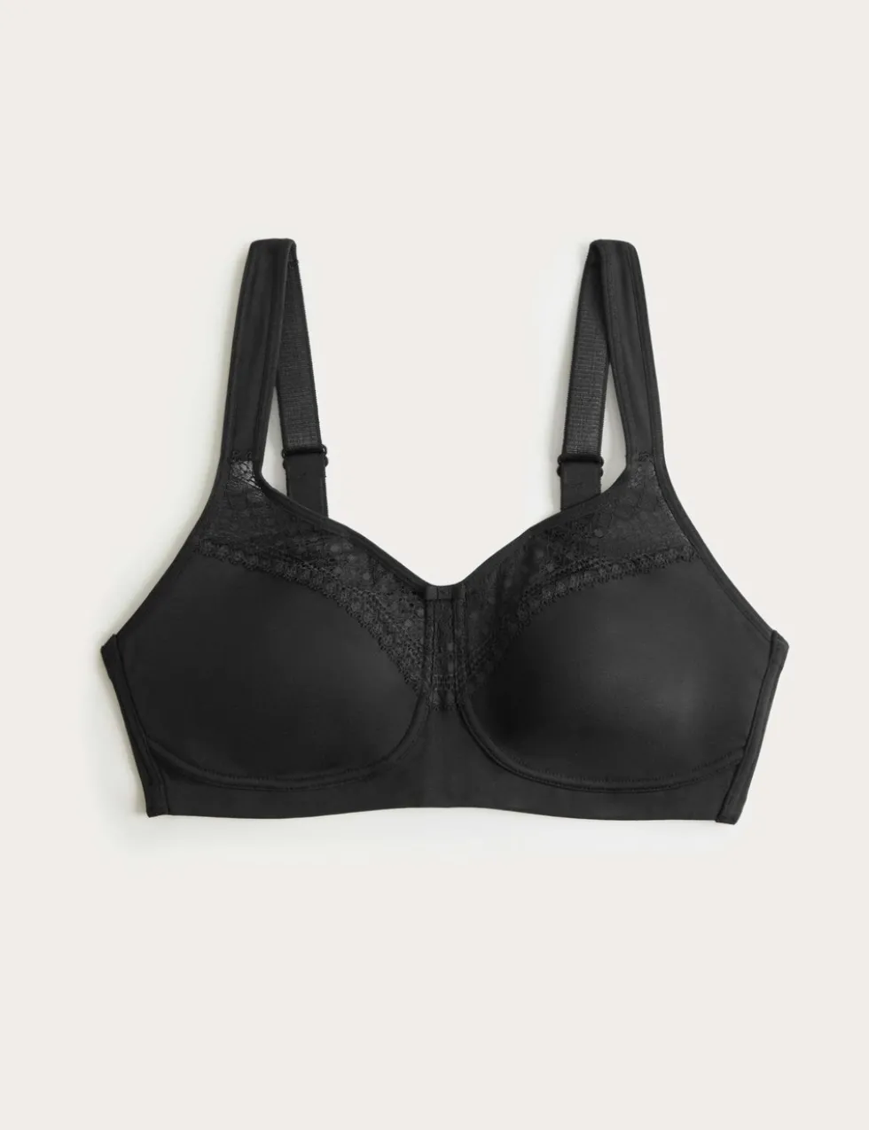 Cotton Blend & Lace Non Wired Total Support Bra B-H