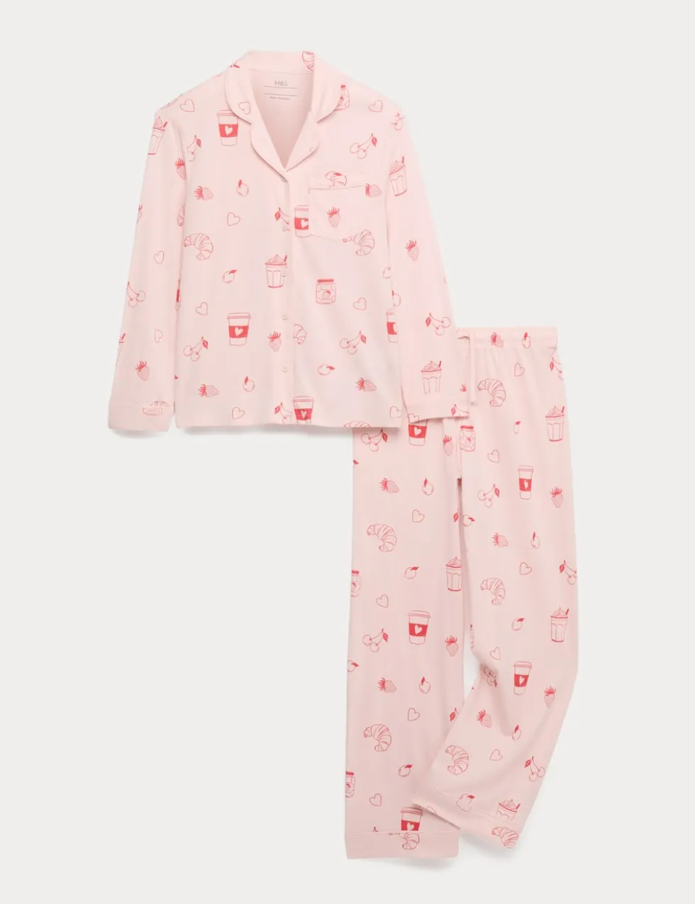 Cotton Blend Breakfast Pyjamas (3-16 Yrs)