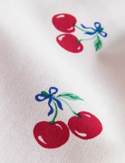 Cotton Blend Cherries Reversible Bedding Set
