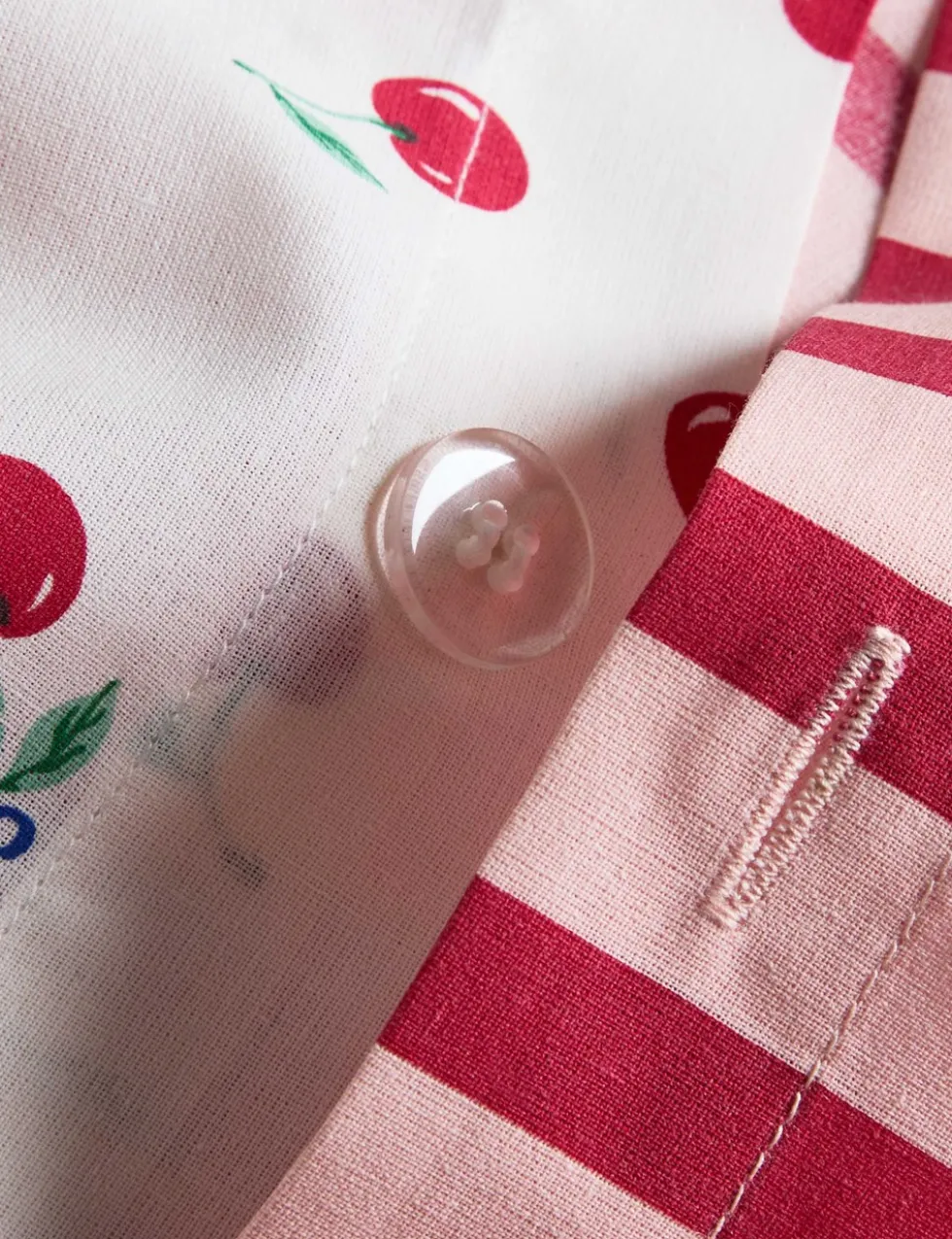 Cotton Blend Cherries Reversible Bedding Set
