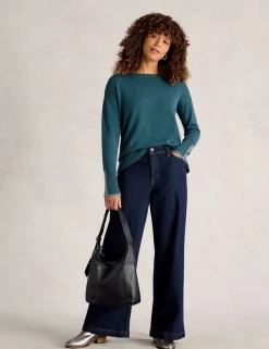 Cotton Blend Contrast Detail Jumper