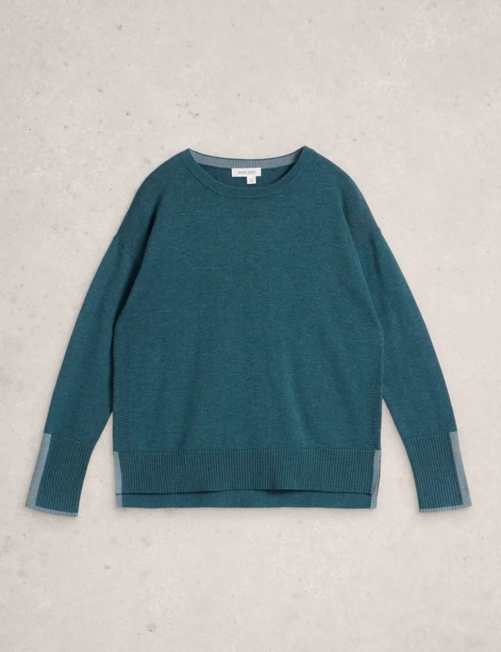 Cotton Blend Contrast Detail Jumper