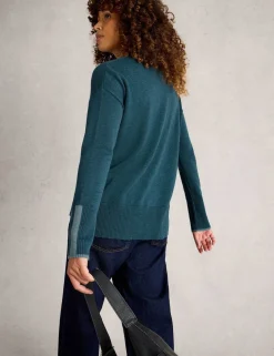 Cotton Blend Contrast Detail Jumper