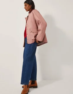 Cotton Blend Cord Collared Utility Jacket