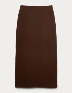 Cotton Blend Cosy Midi Pencil Skirt