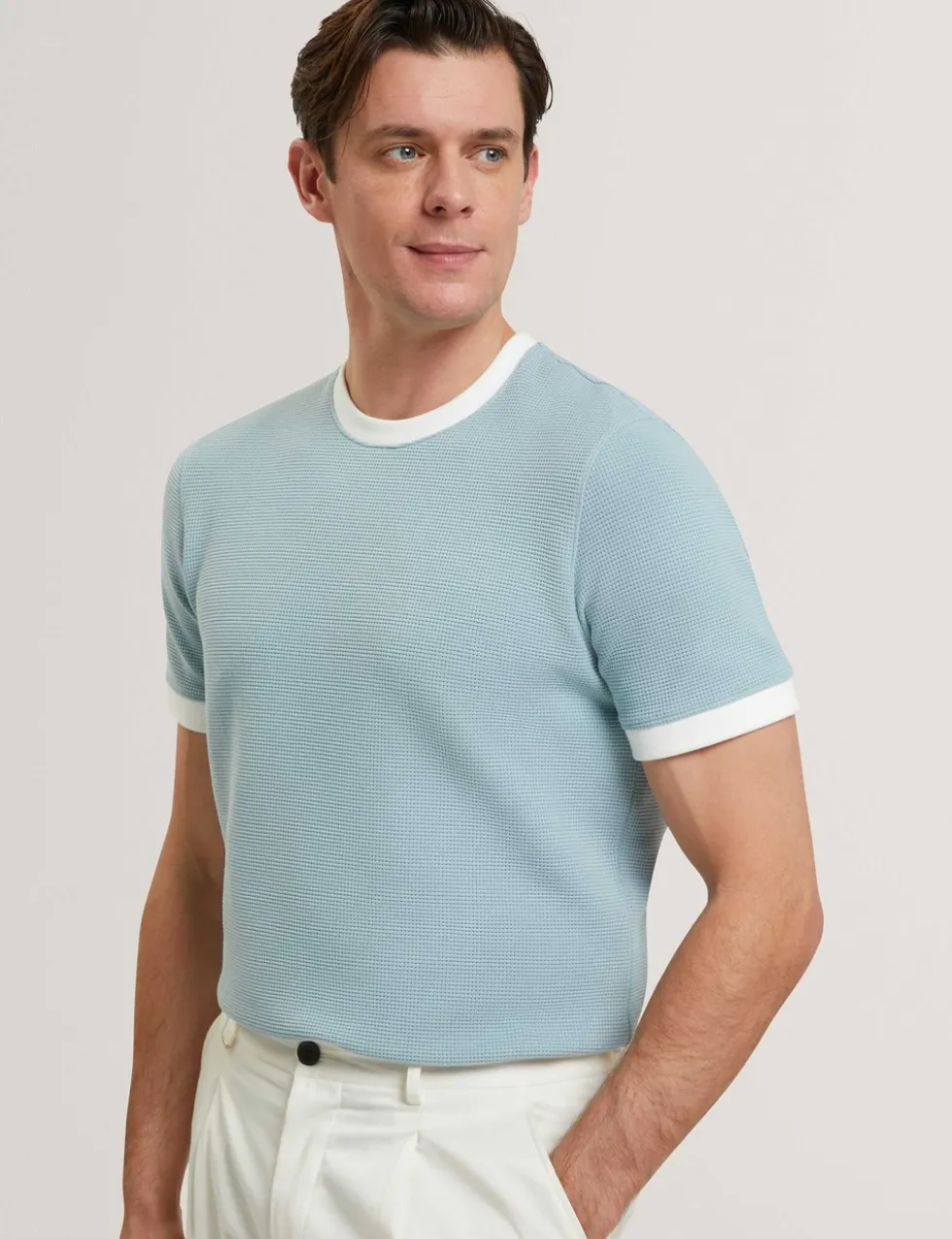 Cotton Blend Crew Neck T-Shirt