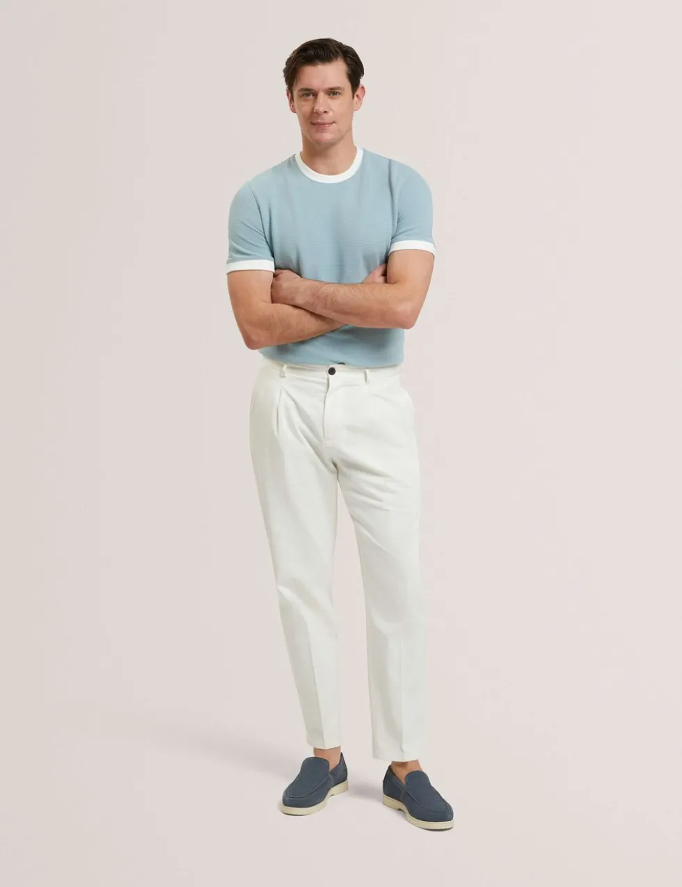 Cotton Blend Crew Neck T-Shirt
