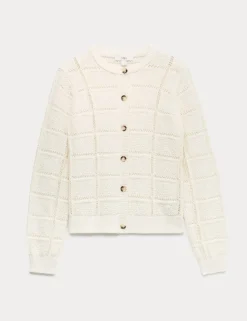 Cotton Blend Cropped Cardigan