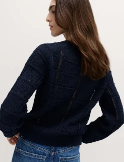 Cotton Blend Cropped Cardigan